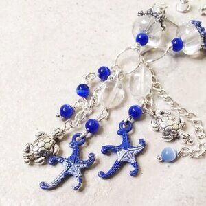 Oceans! Turtles! Starfish! Wild Aquatic Beach-y Boho Shoulder Duster Earrings